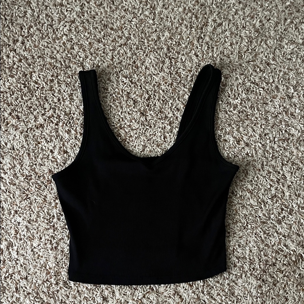 SHEIN Black Ribbed Tank Top